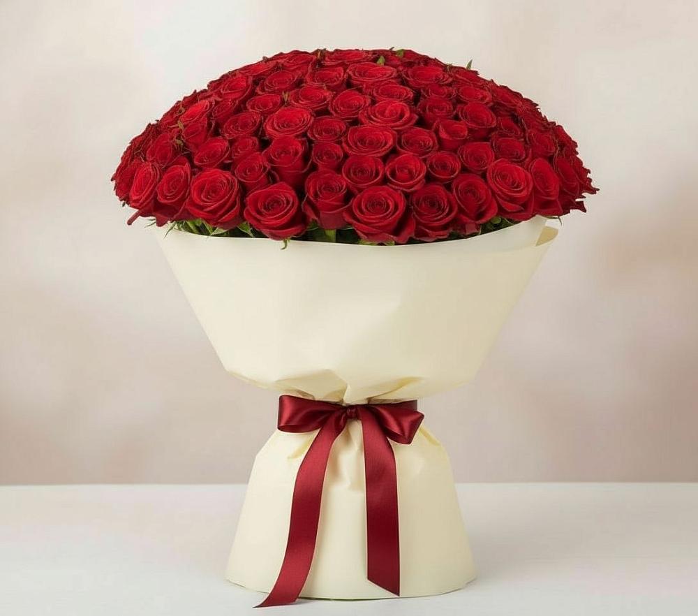 Букет 101 Красная роза Милано в Горноправдинск