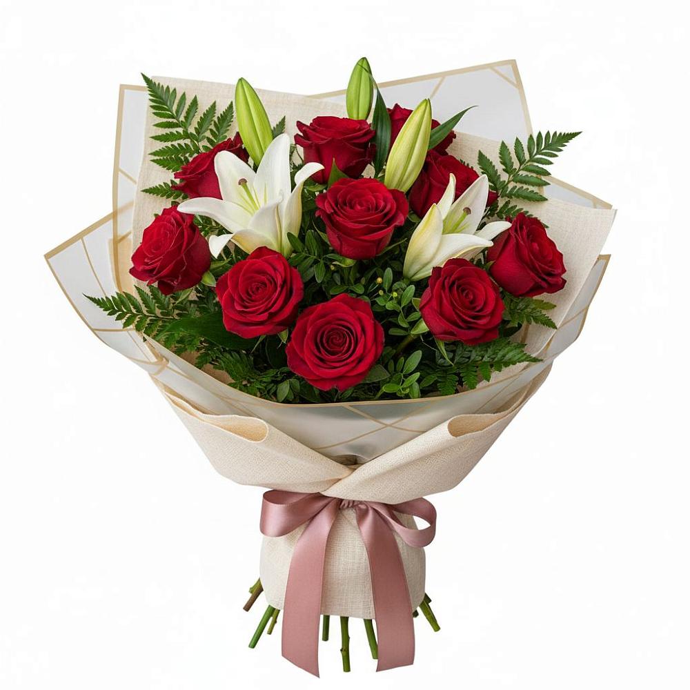 Букет цветов из: Лилии и Розы в Горноправдинск