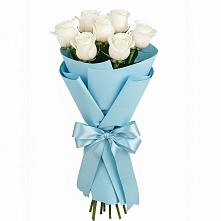 Букет 7 белых роз Проуд в Горноправдинск