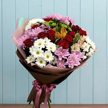 Букет цветов из:  Розы, Хризантемы и Альстромерии в Горноправдинск