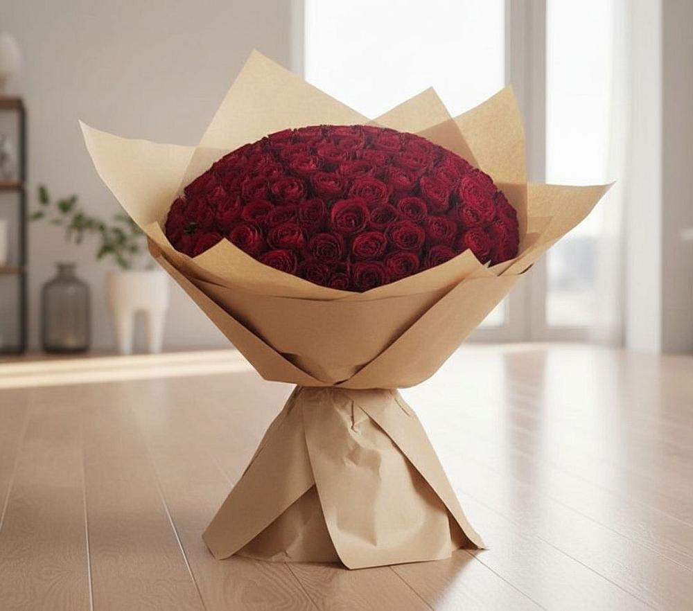 Букет 101 Красная роза в Горноправдинск